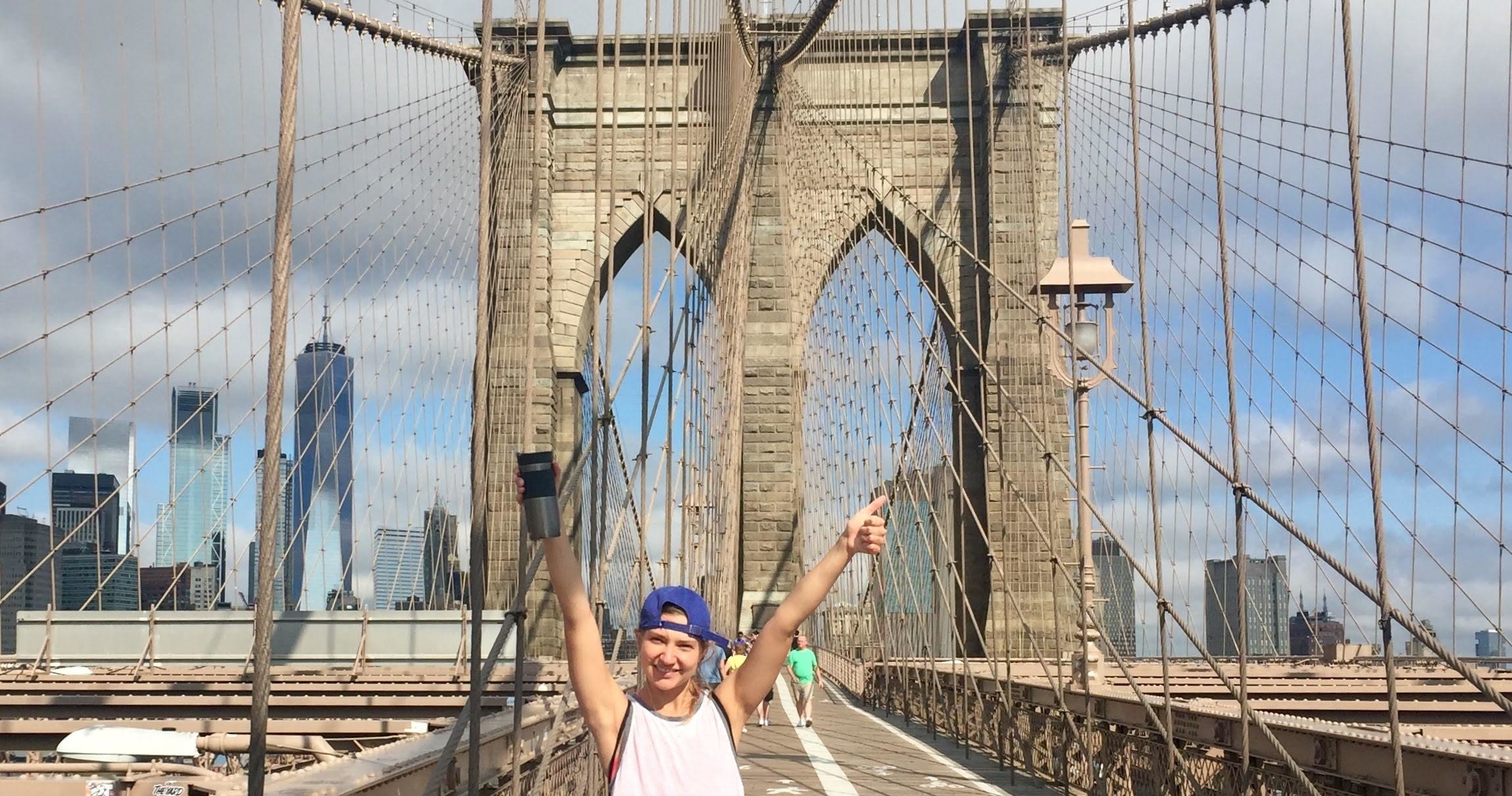 biking across brooklyn bridge