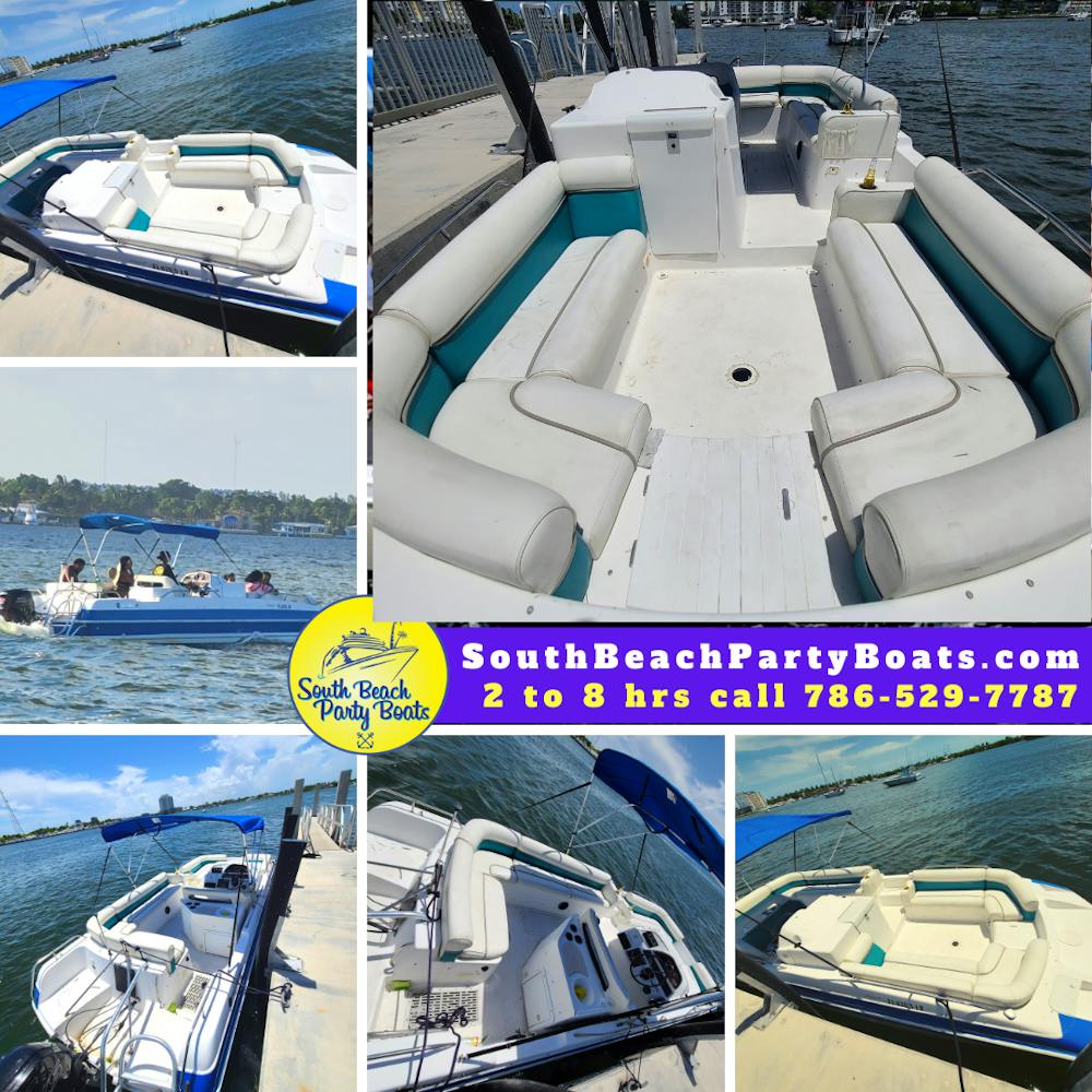 Fun Boat Rental with Captain in Miami Beach – up to 6 people from $250
