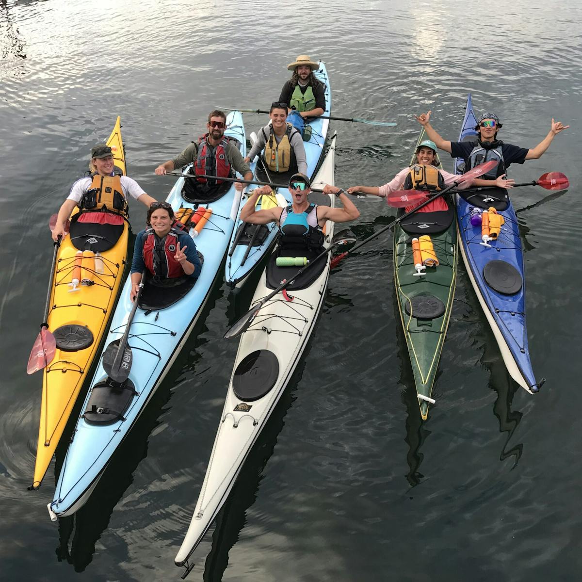 a group of kayakers