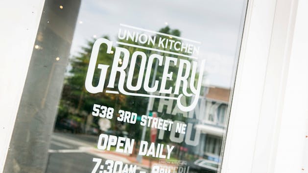 Union Kitchen Grocery Window Sign