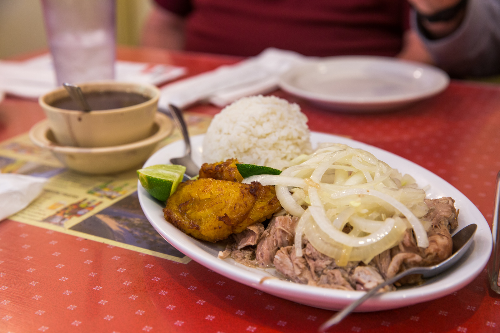 El Siboney number one Puerco Asado "Roast Pork marinated in mojo." First stop on the Southernmost Food Tour. Best Cuban food in key west.