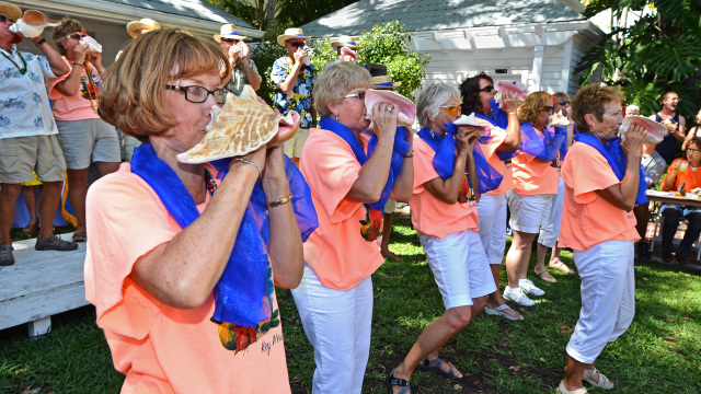 Conch Shell Blowing Contest in Key West, Fla.