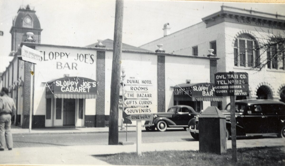 an old photo of a city street