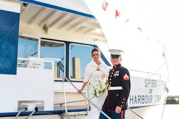 a Marine and his Bride getting married