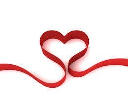 Ribbon shaped like a heart