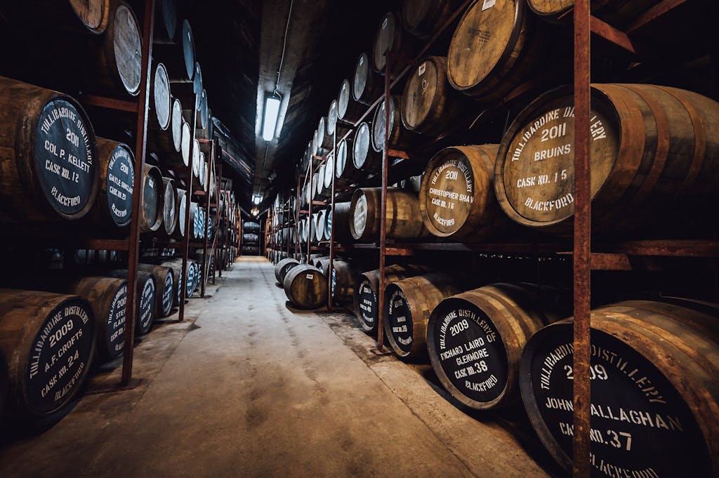 Whisky Barrels at Tullibardine Distillery