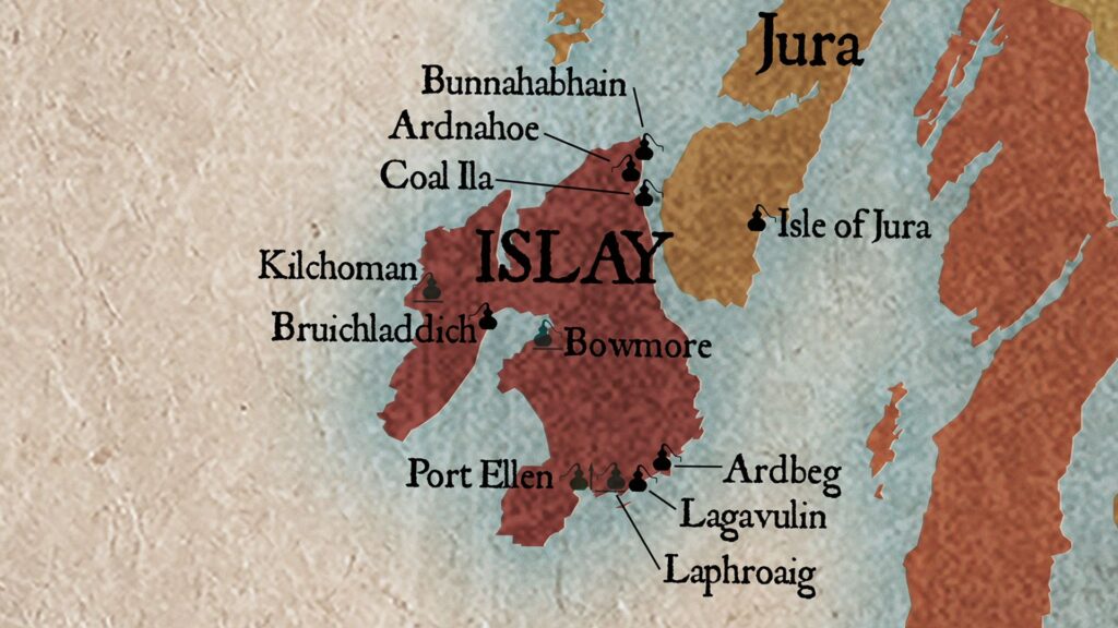 Islay Region - Scotch Whisky Distillery Map