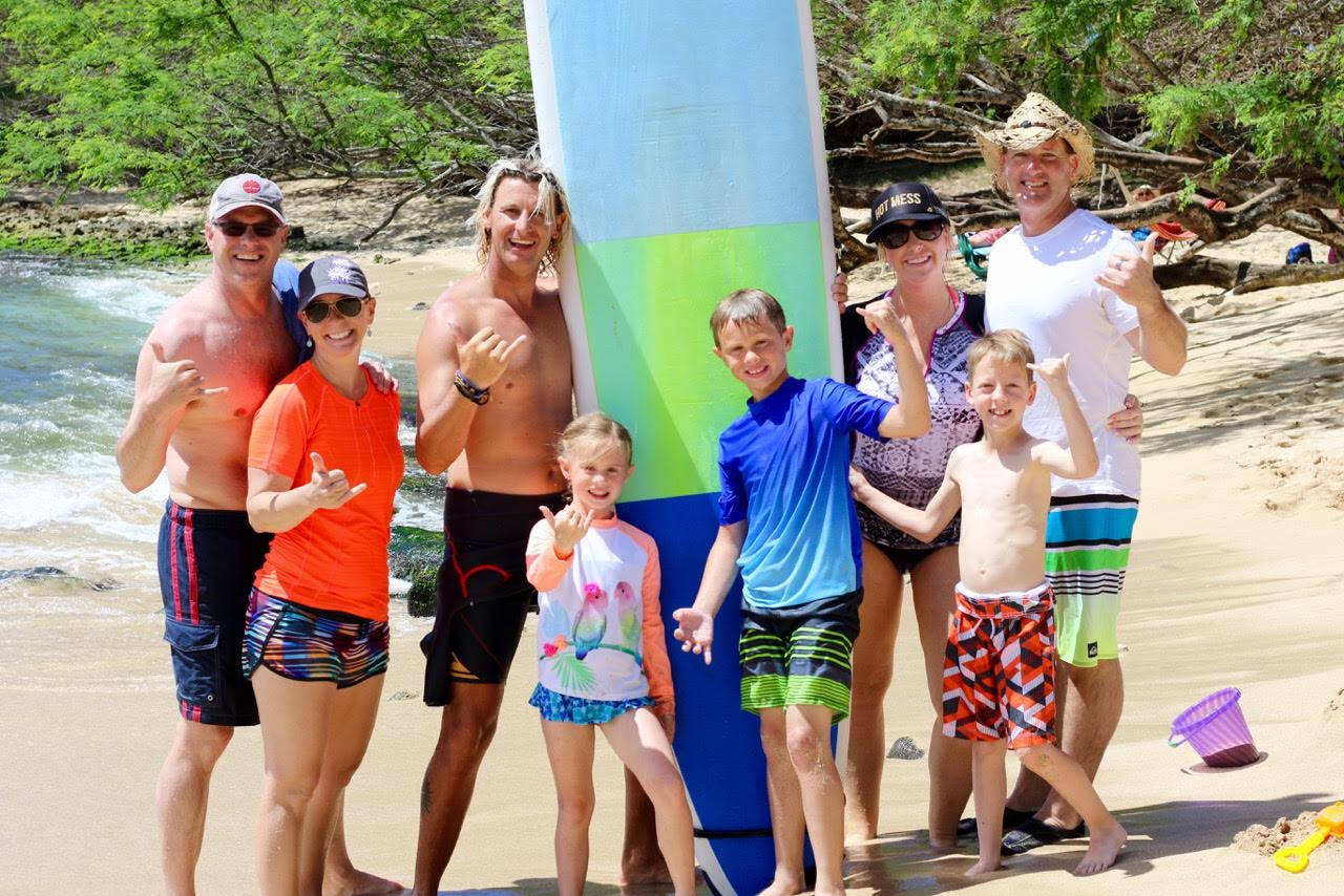 family surf school vacation