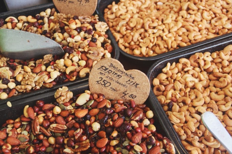 Different nuts from the Organic market a great thing to do during your Romantic trip to Amsterdam