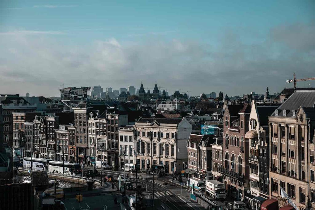 Uitzicht Amsterdam van bovenaf