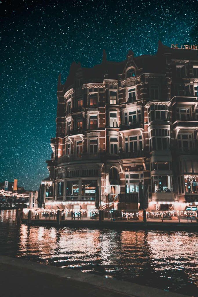 Romantic night enjoying stars in Amsterdam