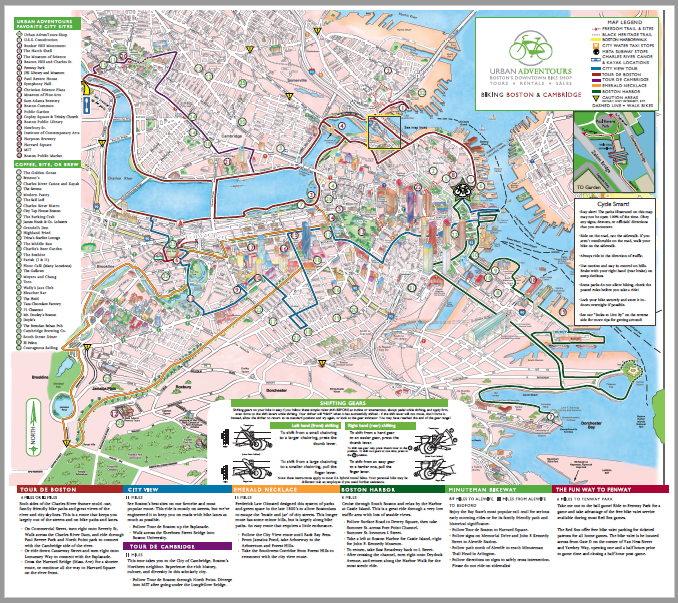 Boston Bike Paths Map