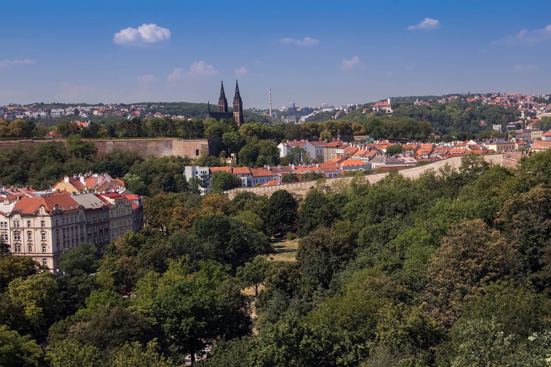 a panoramic view of Vysehrad in Prague