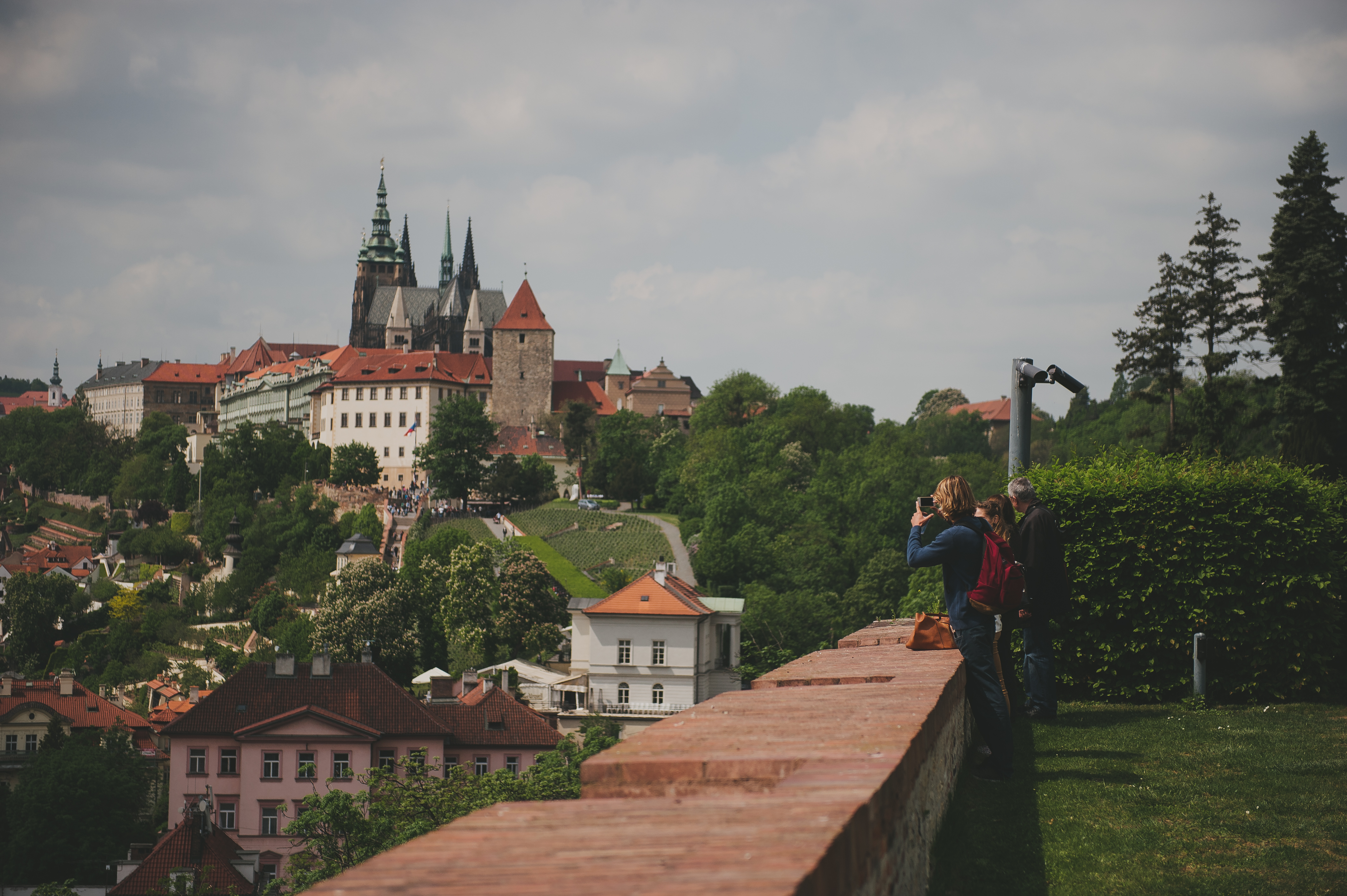 a view of Prague Castle from one of the royal gardens in Prague