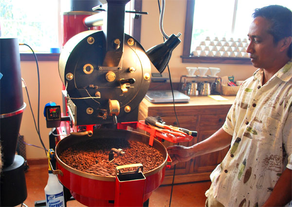 Roasting at Piliani Kope Coffee MauiGrown Coffee