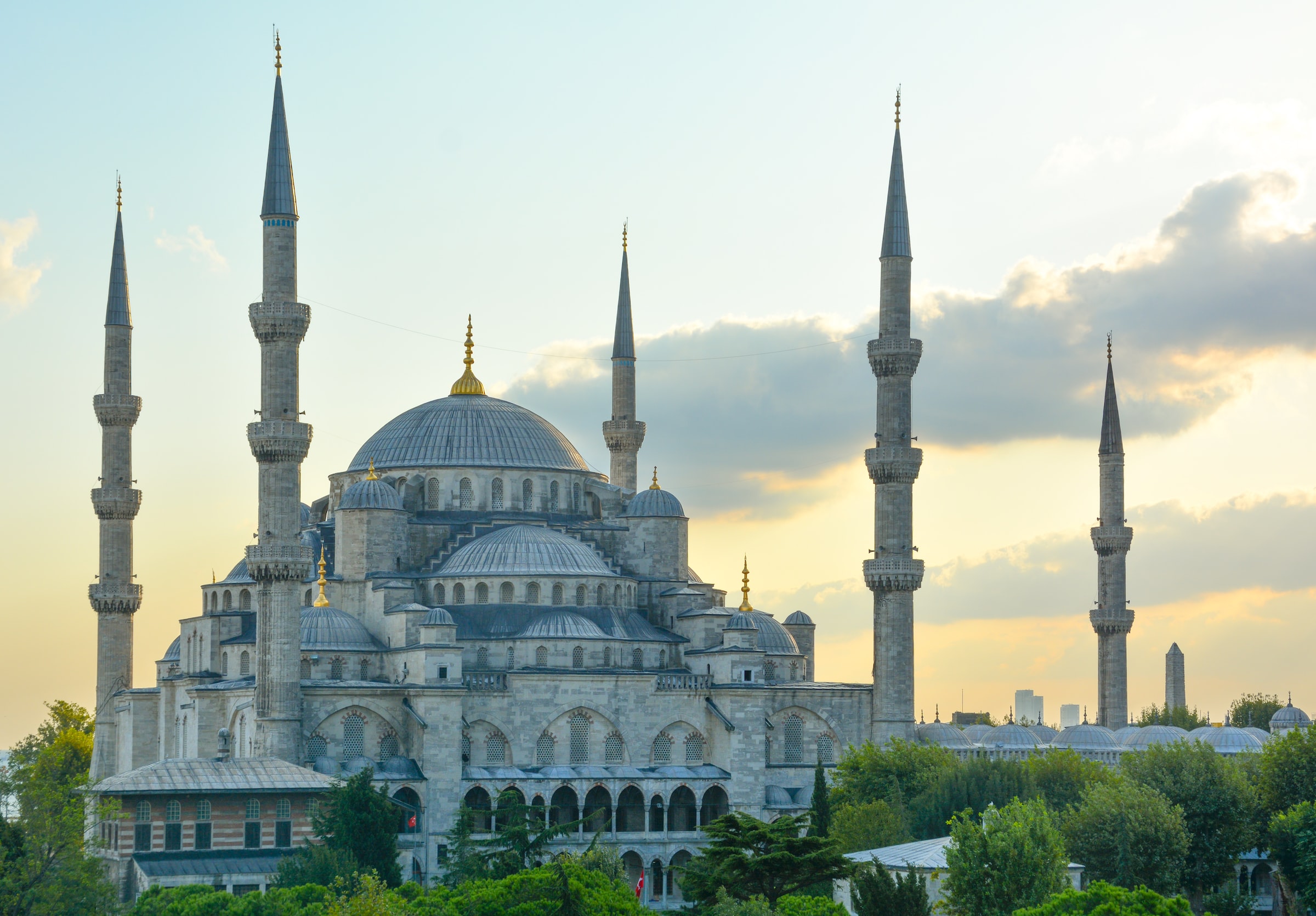 a large building with Sultan Ahmed Mosque in the background