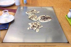 The Funky Brunch’s griddle tables for make-your-own pancakes