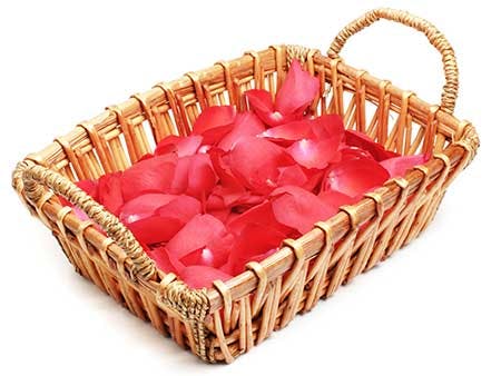Flower Petals in a Basket