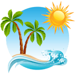 tropical beach illustration