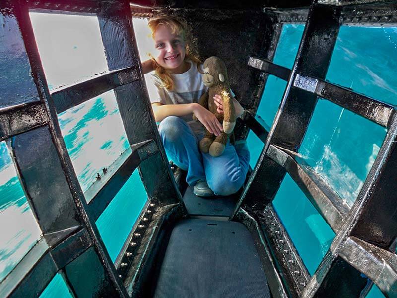 A child in newly opened underwater viewing pod