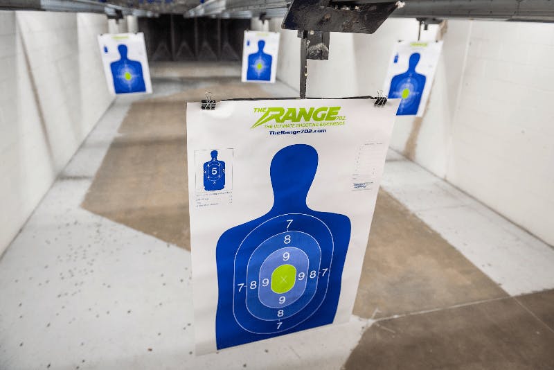 paper person target at a shooting range