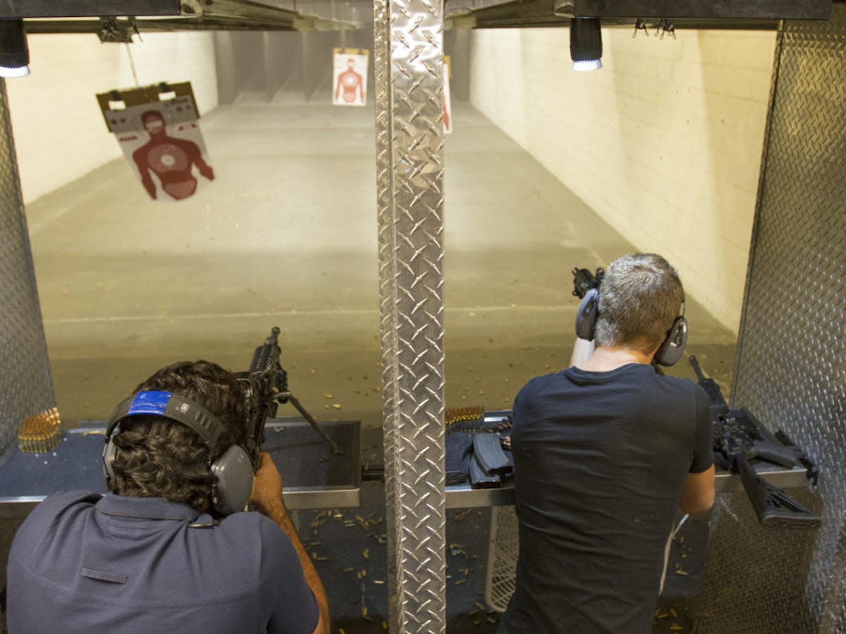 Customers Shooting at The Range 702
