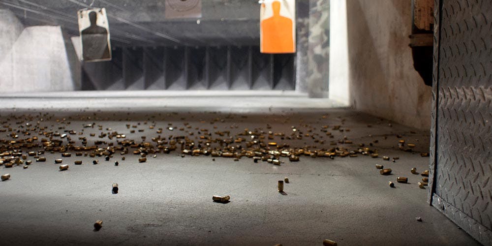 Bullet casings at shooting range