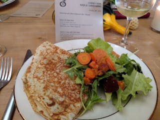 Locally-sourced crepe lunch made fresh at Finger Lakes Cider House