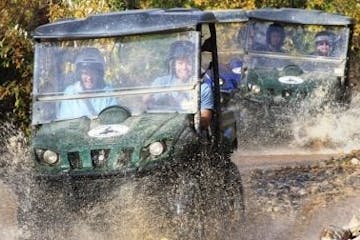 People driving an ATV