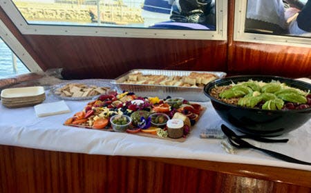 Food Display At Private Boat Charter