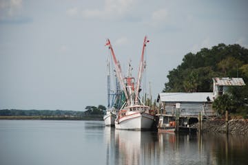 Shrimp boats at a dock