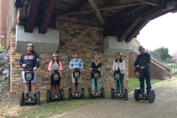 Group of friends on Segway PTs in Winston-Salem park