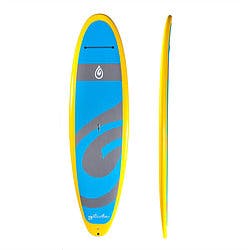 Glide paddleboard 11-foot baby blue with yellow trim
