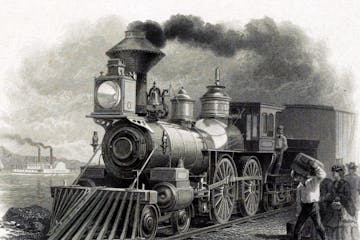 a vintage photo of a train