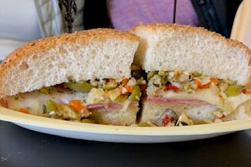 a close up of a sandwich on a plate