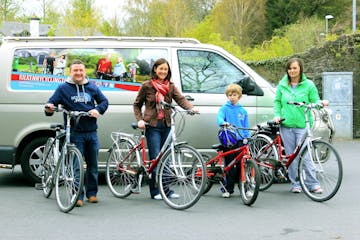 family on bikes in kilkenny