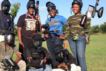 a group with paintball guns