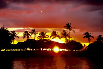 A Hawaiian sunset view