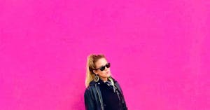 Girl at Pink Wall
