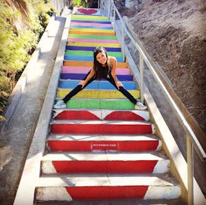 Victoria Justice on the Micheltorena Stairs