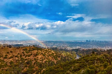 a rainbow in the hollywood hills