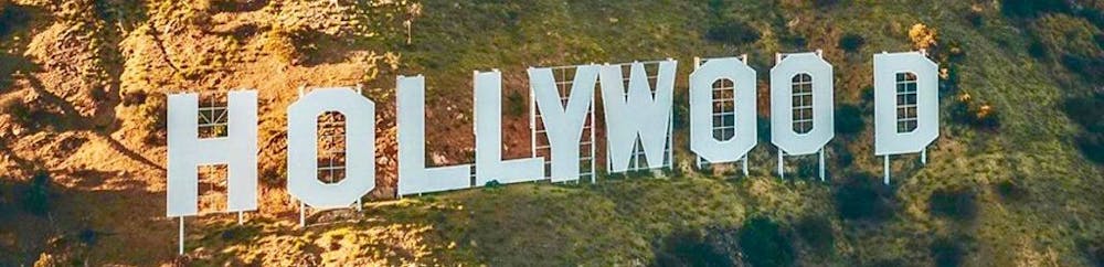 a close up of Hollywood Sign