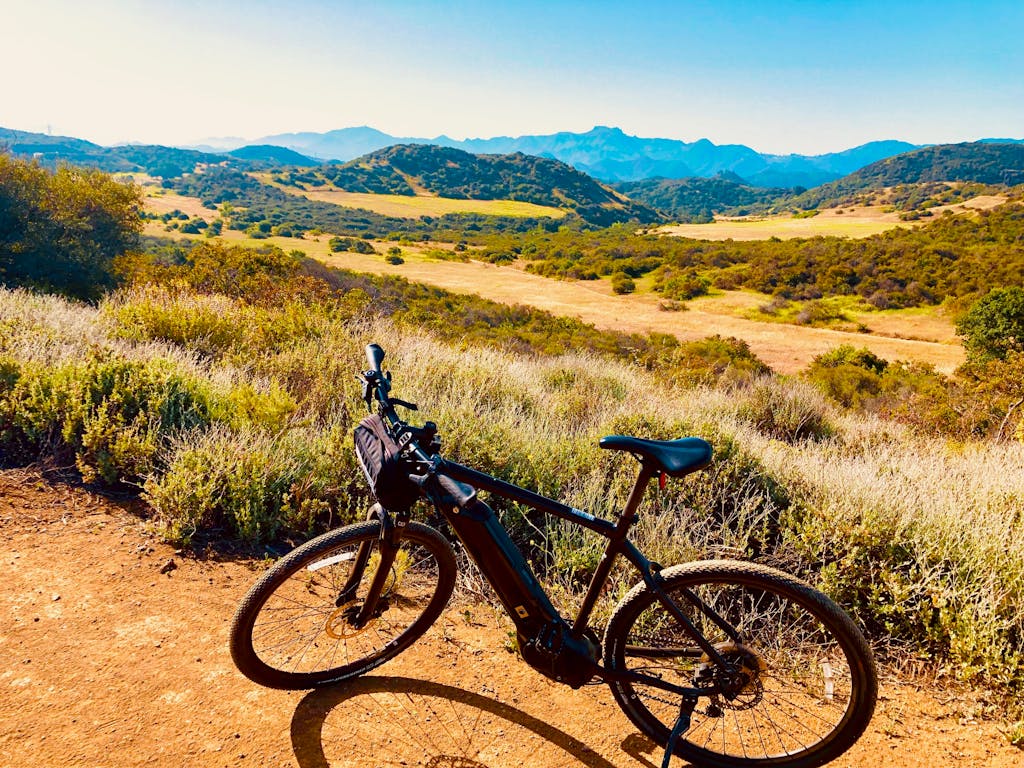 a mountain bike in the hills of westlake on a private los angeles tours westlake