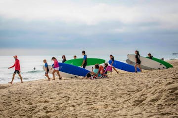 kids doing a surf school