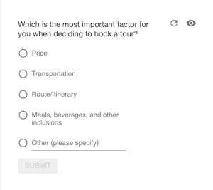 screenshot of Google Surveys question