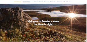 screenshot of DMO Visit Sweden's homepage