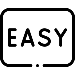 word bubble that says "easy"