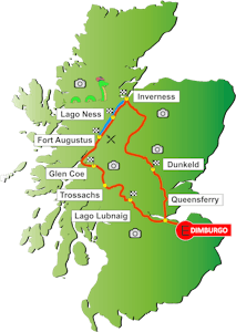 Mapa Tour Lago Ness & Inverness