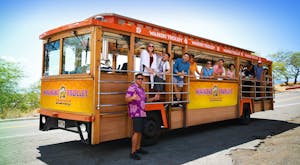 Waikiki Trolley and Passengers