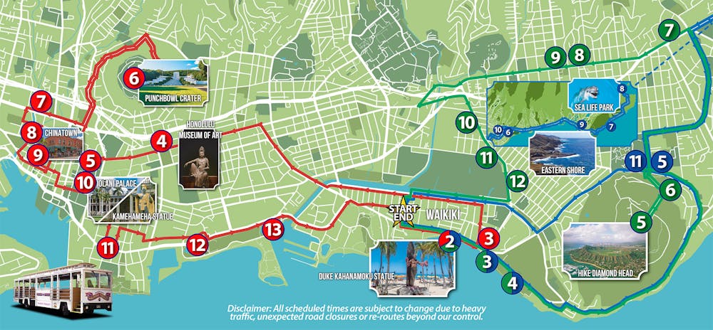 Waikiki Trolley Map Guide